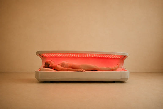 women lying in a red light therapy bed in South Africa