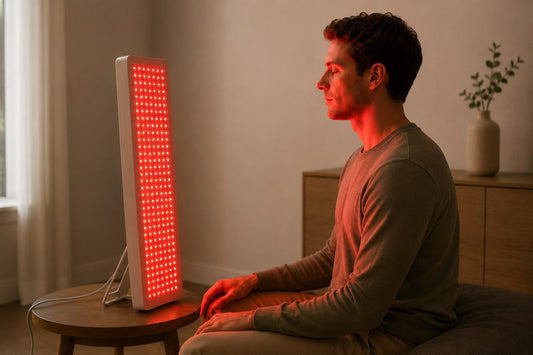 medical red light therapy being used at home