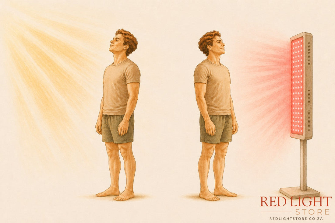 sun rays vs red light panel