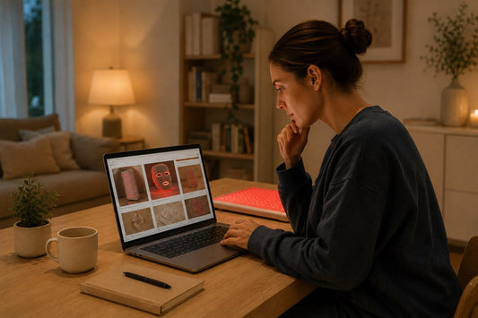women searching for information about red light therapy on the mayo clinic website and online